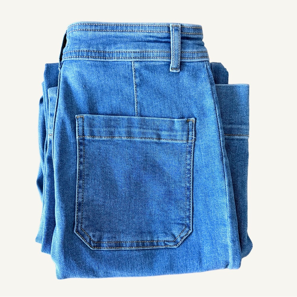 Avec Les Filles Wide Leg Jeans Medium Wash High Rise 27 - Picture 9 of 9
